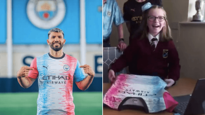 WATCH: Sergio Aguero surprises Dublin girl after she wins jersey design competition