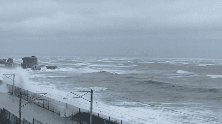 WATCH: Powerful waves leave DART line submerged in water at Seapoint