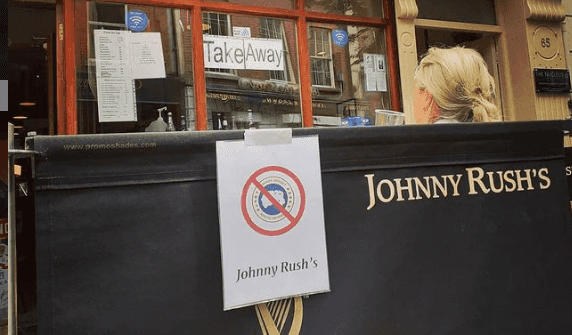 City centre bar displays sign banning Canada Goose clothing