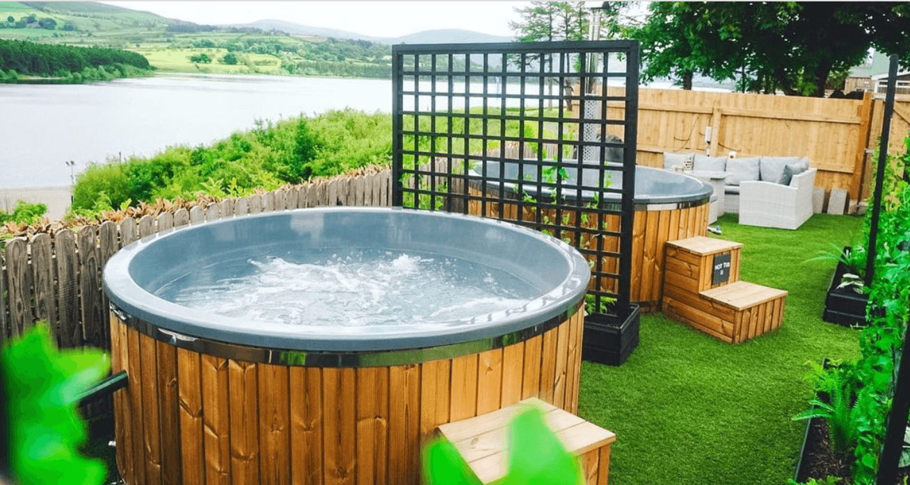 This brand new outdoor spa has the most stunning views