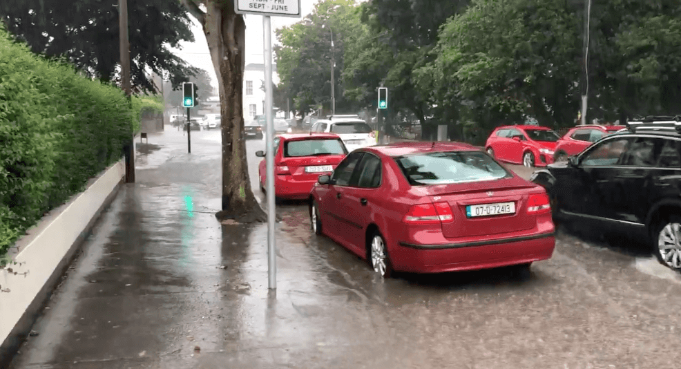 WATCH: Heavy rainfall has resulted in flooding in Malahide