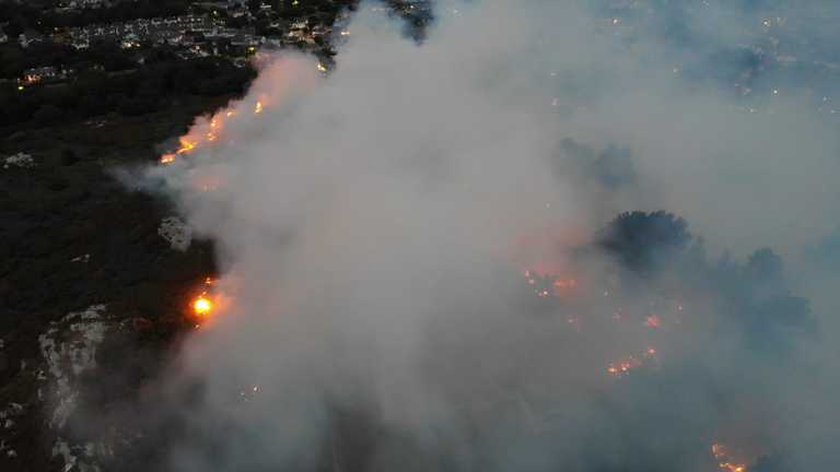 Two firefighters hospitalised fighting southside gorse blaze