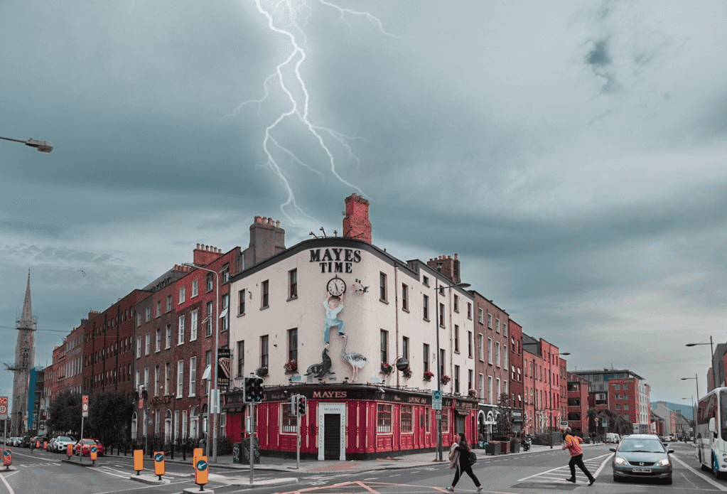 Lightning struck in Dublin yesterday and the photoshopped spoofs are here