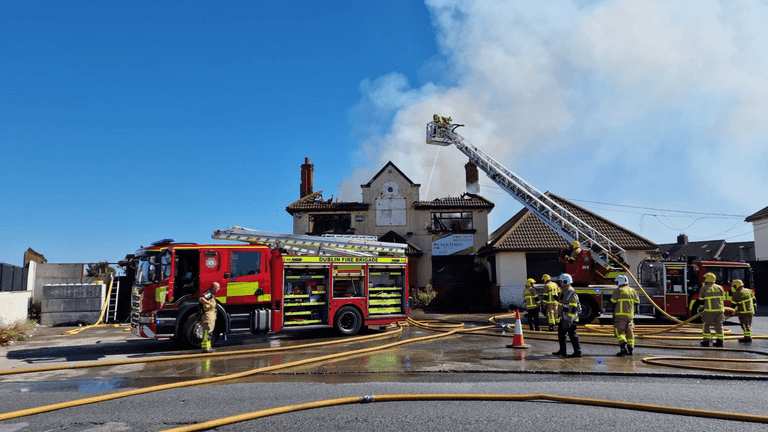 Dublin Fire Brigade tackled a “well developed fire” in Cabra pub last night