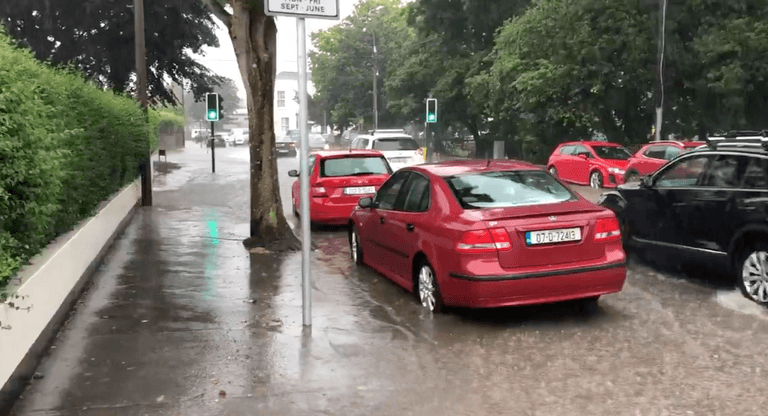 WATCH: Heavy rainfall has resulted in flooding in Malahide