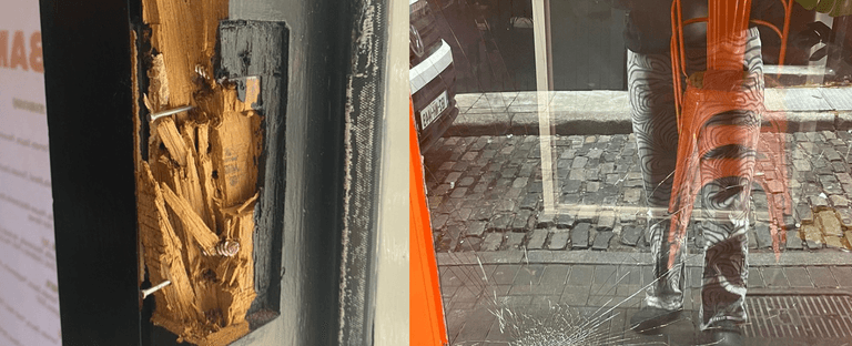 Two city centre spots suffered damage to their premises last night