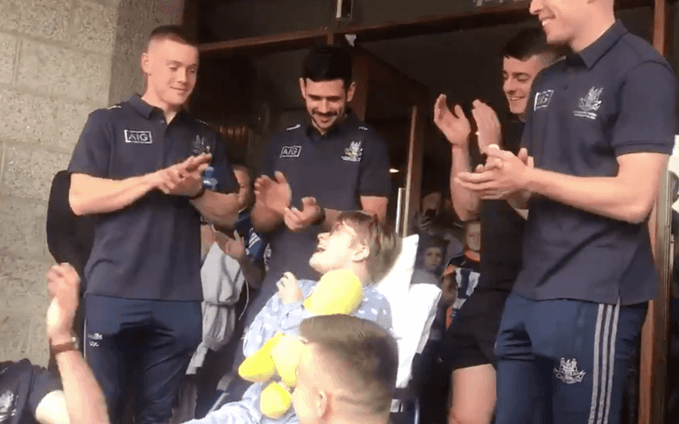 Dublin Players Arrive At Crumlin Childrens Hospital After Yesterday’s Win Dublin Players Arrive At Crumlin Childrens Hospital After Yesterday’s Win