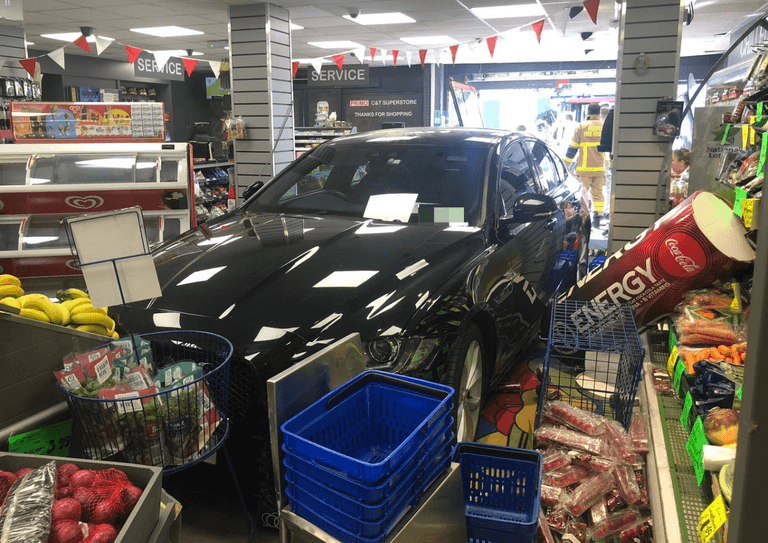 Man Ploughs Car Into Local Shop After His “Foot Slips” Heading For A Sandwich Man Ploughs Car Into Local Shop After His “Foot Slips” Heading For A Sandwich